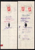 1947-1948 4 db váltó okmánybélyegekkel