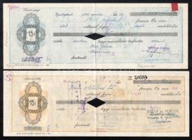 1947-1948 4 db váltó okmánybélyegekkel