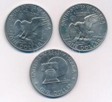 Amerikai Egyesült Államok 1972D-1976 1$ Cu-Ni "Eisenhower" (3xklf) T:1-ragasztónyom
Unite...