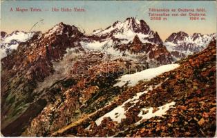 1912 Tátra, Vysoké Tatry; Tátracsúcs az Oszterva felől / Vysoká, Ostrva / mountain peaks