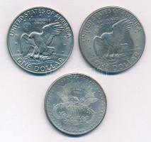 Amerikai Egyesült Államok 1971-1978 1$ Cu-Ni "Eisenhower" (2xklf) + DN "John F. Kenne...