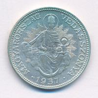 1937. 2P Ag "Madonna" T:1- patina Adamo P7