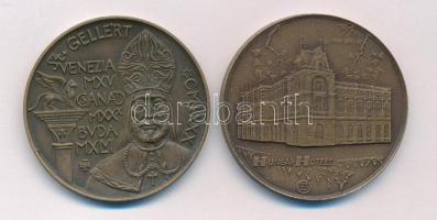 1980. Szeged / Szent Gellért bronz emlékérem (42,5mm) + DN HungarHotels / Hotel Tisza, Szeged bronz emlékérem (42,5mm) T:1