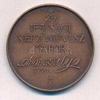 Józsa Gábor (1955-) 1990. "25. Ifjúsági Képzőművész Tábor Mártély" bronz emlékérem (42,5mm) T:1-