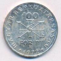1972. 100Ft Ag "Szent István" T:1- patina Adamo EM39
