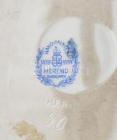 Herendi porcelán turul, kézzel festett, jelzett, kis kardja szépen restaurált, m: 32 cm