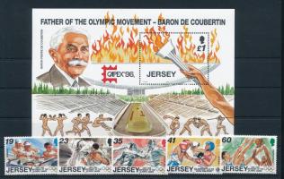 Centenary of the modern Olympic Games set + block, A modern olimpiai játékok századik évfordulója sor + blokk