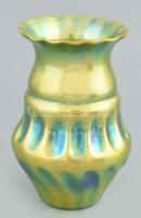 Zsolnay eozin mázas váza, jelzett, hibátlan, m: 18 cm