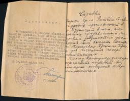 1945.V.11. Komárom (Komárno)-Győr, a Magyar Vöröskereszt Országos központjának kutatóirodája által f...