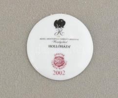 Hollóházi Szász Endre porcelánkép: Kalapos nő. Porcelán, jelzett, 2002 Magyar Termék - Nagydíj, hibá...