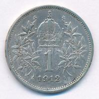 Ausztria 1912. 1K Ag "Ferenc József" T:2,2- Austria 1912. Corona Ag "Franz Joseph&quo...