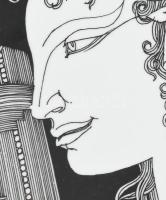 Hollóházi Szász Endre tervezte tányér, matricás, jelzett, hibátlan, d:24,5 cm