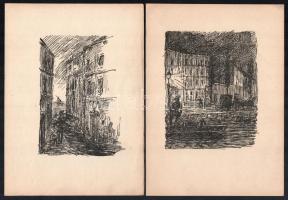 Alfred Kubin (1877-1959): 6 db grafika. Klisé, papír, jelzés nélkül, lapméret: 24x17,5 cm