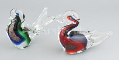 Murano: Madár pár. Kézzel készült üveg, egyik jelzett, hibátlan állapotban, m: 15-16 cm, h: 19-20 cm, gyűjtői darab!