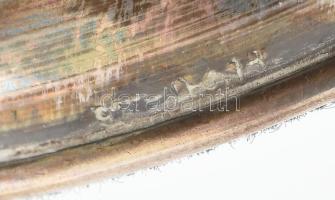 Ezüst (Ag) tündéres gyertyatartó, jelzett, alja töltött, m: 12,5 cm bruttó: 87,9 g