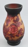 Gallé TIP váza, jelzett, hibátlan, m: 16 cm