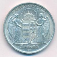 1939. 5P Ag "Horthy balra" T:1- patina
Adamo P8.2