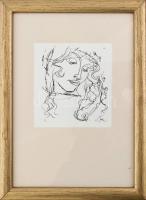 Szász Endre (1926-2003) Ezeregyéjszaka meséi. sorozat egy része. Tus, papír, szép üvegezett fakeretb...