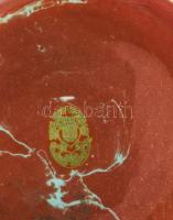 Zsolnay eozin mázas asztali dísztál, jelzett, kopásnyomokkal, d: 13 cm, m: 7 cm
