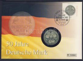 NSZK 1998. 10M Ag "50 éves a Német Márka" bélyeges érmés borítékon elsőnapi bélyegzővel, h...