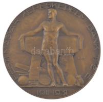Ligeti Miklós (1871-1944) 1931. Pesti Magyar Kereskedelmi Bank T.S.E. - 1911-1931 kétoldalas bronz díjérem (50mm) T:AU,XF patina