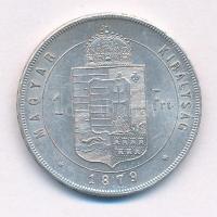 1879KB 1Ft Ag "Ferenc József / Középcímer" T:1- 
Adamo M15