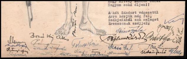 cca 1946 Ritvay Sándor miniszteri tanácsos (Építésügyi Minisztérium) köszöntése kollégái által, gépe...