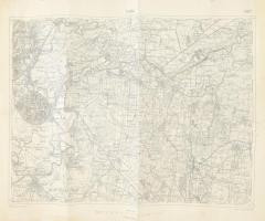 1930 Tokaj és környékének katonai térképe, 1:75 000, M. Kir. Állami Térképészet, ragasztott, 48×57 cm