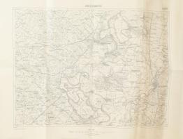 1927 Kunszentmárton és környékének katonai térképe, 1:75 000, M. Kir. Állami Térképészet, kis lapszéli szakadásokkal, 47×61 cm