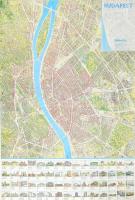Budapest térképe, látnivalókkal, MALÉV kiadás, 98×64 cm