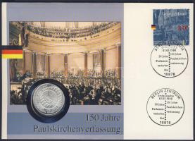 NSZK 1973. 5M Ag "Nemzetgyűlés" bélyeges érmés borítékon elsőnapi bélyegzővel, hátoldali ismertető tanúsítvánnyal T:BU