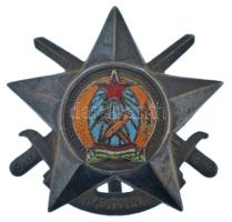 ~1949. Haditorna ezüst fokozat ezüstözött vas jelvény zománcozott Rákosi-címerrel T:2-,3 zománchiba