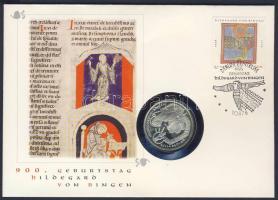 Németország 1998. 10M Ag "Hildegard von Bingen" bélyeges érmés borítékon elsőnapi bélyegző...
