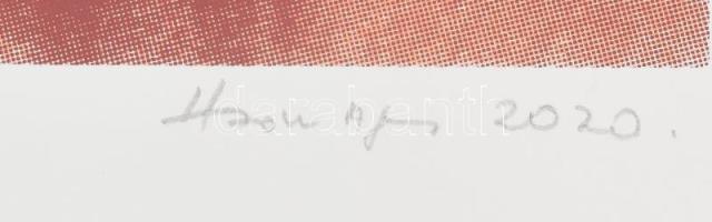 Haász Ágnes (1951-): Zárt struktúra, 2020. Szitanyomat, papír. Jelzett. Számozott (2/22). Hátoldalán...