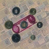 2002. 1Ft-100Ft (7xklf) + 100Ft "Kossuth" forgalmi sor szettben, belső tok ragasztása kiss...