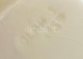 Oláh Sándor (1907-1983): Porcelán női akt. Kézzel festett, jelzett (Oláh S. 1959), mázrepedésekkel, ...