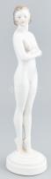 Herendi álló női akt. Kézzel festett, jelzett, javított (feje visszaragasztott), m: 28,5 cm