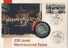 Németország 1998J 10M Ag "Westfáliai béke" bélyeges érmés borítékon elsőnapi bélyegzővel, ...