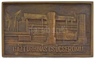 ~1980. "Gázturbinás csúcserőmű / November 7 Hőerőművállalat 25 éves" kétoldalas bronz emlé...