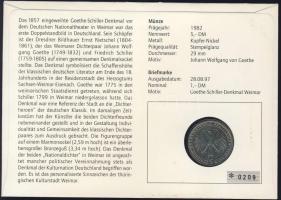 NSZK 1982. 5M "Goethe" bélyeges érmés borítékon alkalmi bélyegzővel, hátoldali ismertető t...