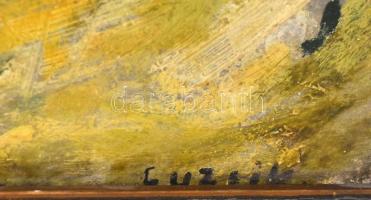 Guzsik Ödön (1902-1954): Festőnő a szabadban. Olaj, karton, jelezve jobbra lent, apró felületi sérül...