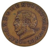 Mészáros MIhály (1930-2008) DN Széchenyi István 1791-1860 egyoldalas bronz emlékérem (102mm) T:1-