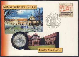 NSZK 1975. 5M Ag "Műemlékvédelem" bélyeges érmés borítékon elsőnapi bélyegzővel, hátoldali ismertető tanúsítvánnyal T:BU