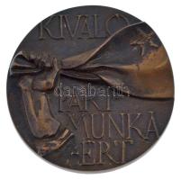 DN Kiváló pártmunkáért / MSZMP Tolna Megyei Bizottsága kétoldalas, öntött bronz emlékérem (79mm) T:2