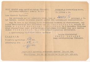 Budapest 1949. "63. Magyar Osztálysorsjáték" 2. osztály 1/4 sorsjegy, "B"-soroza...