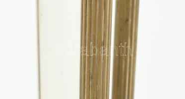 Impozáns aufsatz egy fő üvegoszlopon plusz 3 keskenyebb csíkos sárgaréz oszlopon,hibátlan apró levél...