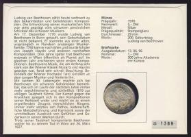 NSZK 1970. 5M Ag "Beethoven" bélyeges érmés borítékon alkalmi bélyegzővel, hátoldali ismer...