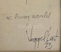 Vogel Ádám (1986-): The living world. Akril, vegyes technika, vászon. Jelzett a hátoldalán. 100x40 c...