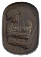 1931. Hadsereg sporthét egyoldalas bronz emlékplakett, hátoldalán LUDVIG E BUDAPEST gyártói jelzéssel. Szign.:Manno Miltiadesz (66x46mm) T:1- patina