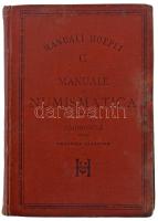 Solone Ambrosoli: Manuale di Numismatica. Milano, Ulrico Hoepli Editore-Libraio della Real Casa, 1895. Kötés a gerincnél elengedett
